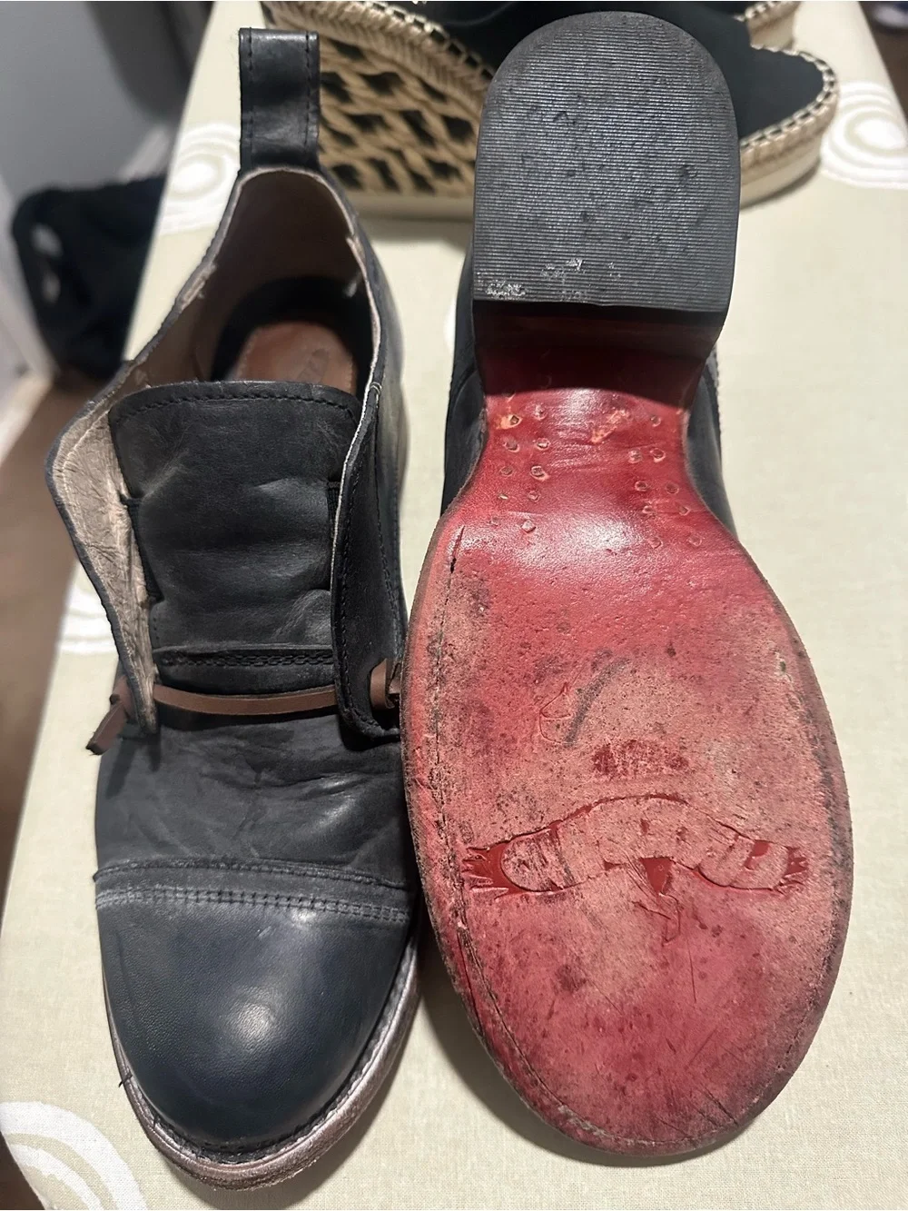 Freebird by Steven Black Leather Lace-Up Oxfords